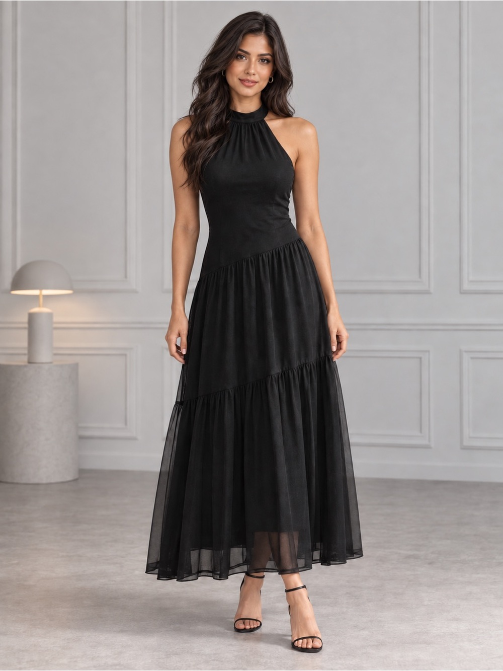 PETAL & PUP EDEN MAXI DRESS - BLACK L B222